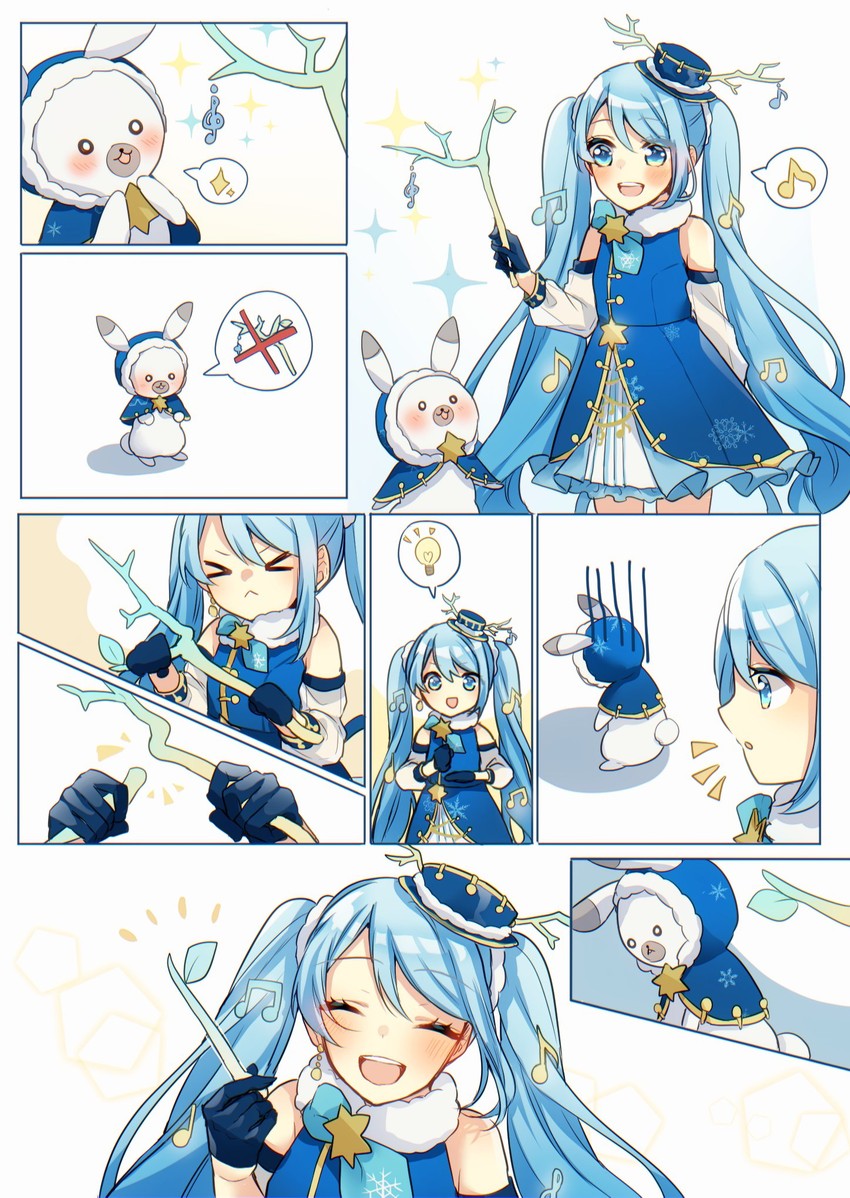 hatsune miku, yuki miku, and rabbit yukine (vocaloid) drawn by aryuma772