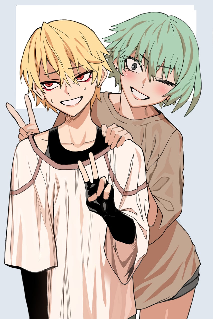 hong iltak and song bin (high school boy) drawn by vulcan_(ejel2000)