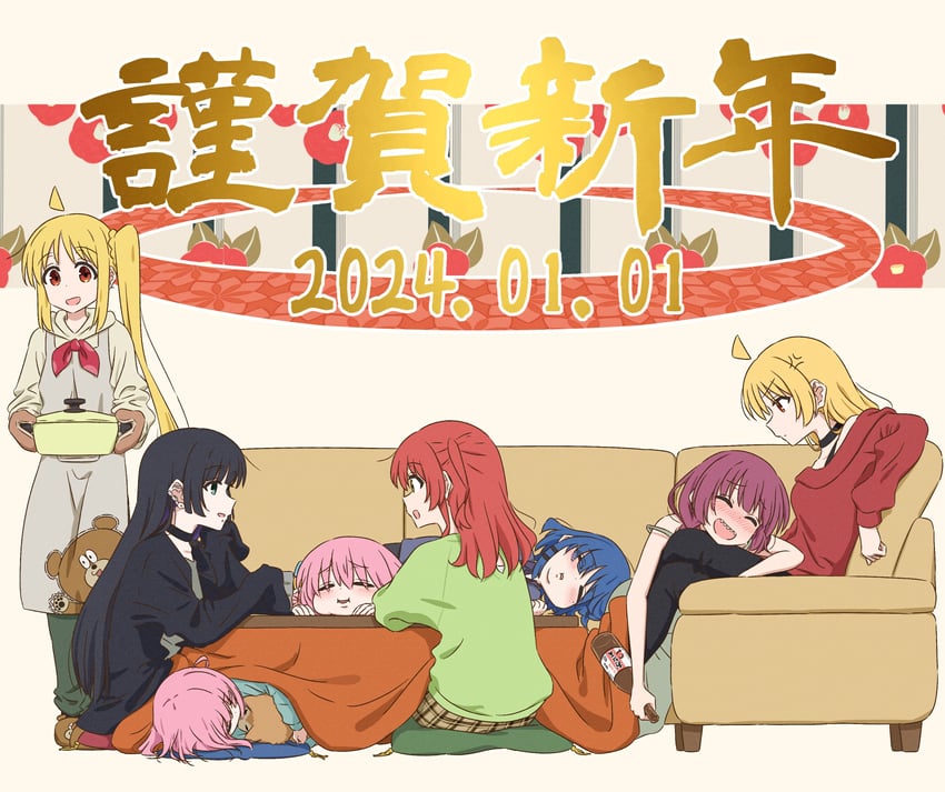 gotoh hitori, kita ikuyo, ijichi nijika, yamada ryo, hiroi kikuri, and 3 more (bocchi the rock!) drawn by mayo_(oekaki_bibbi)