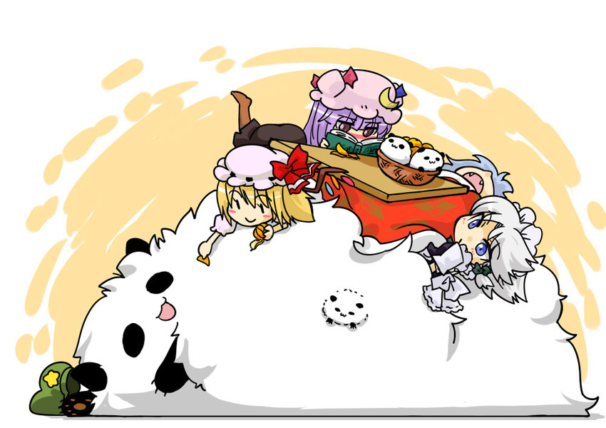 remilia scarlet, flandre scarlet, izayoi sakuya, patchouli knowledge, hong meiling, and 2 more (touhou) drawn by seki_(red_shine)