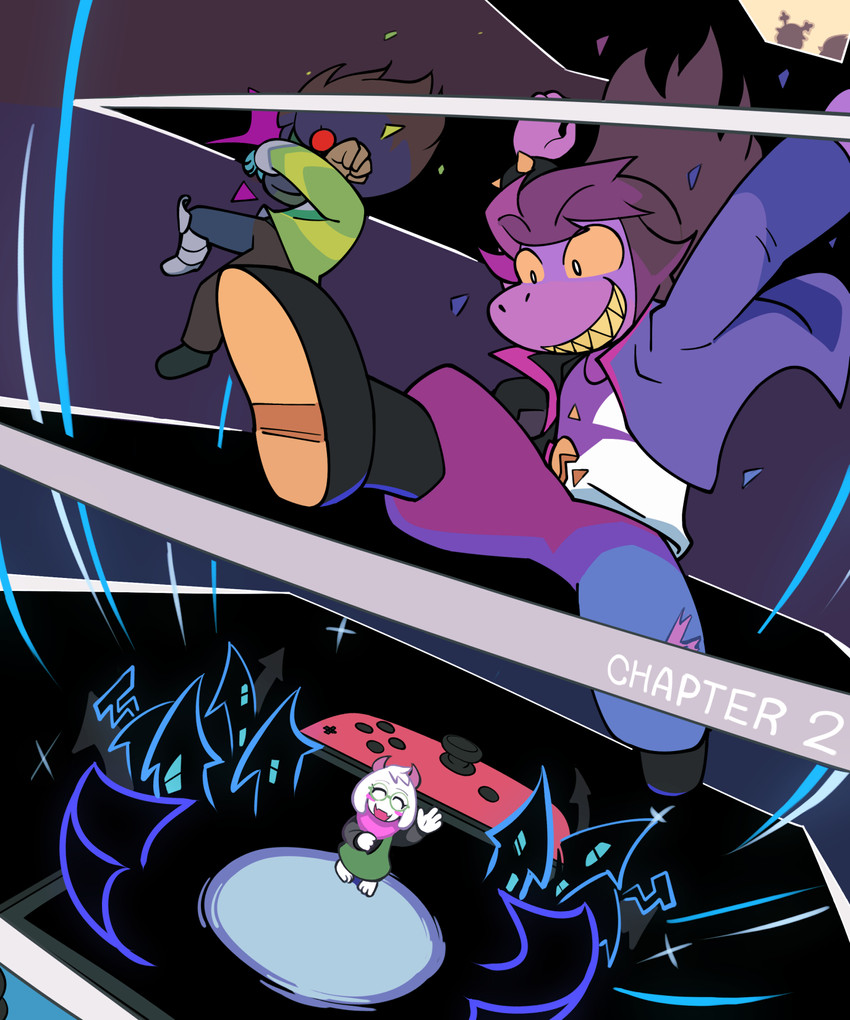 kris, noelle holiday, ralsei, susie, and berdly (deltarune) drawn by houten_(dre_a_mer)