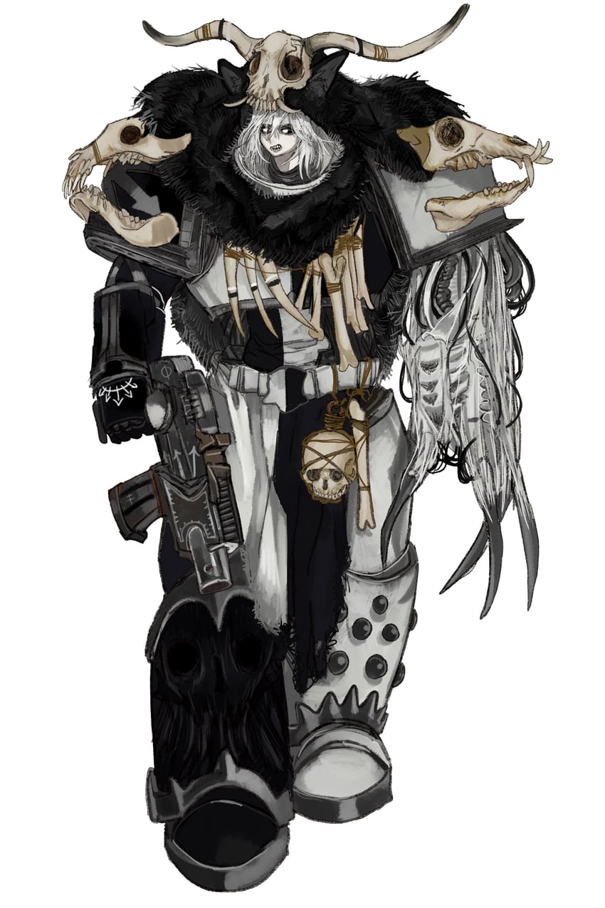 adeptus astartes, chaos space marine, and sons of malice (warhammer 40k) drawn by kkghost_tv