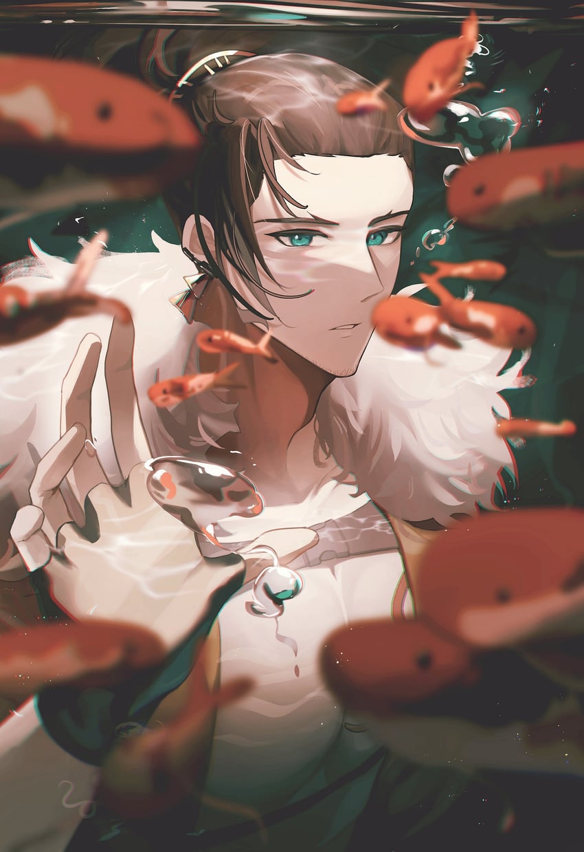 josuiji shinri (holostars and 1 more) drawn by karna_desu