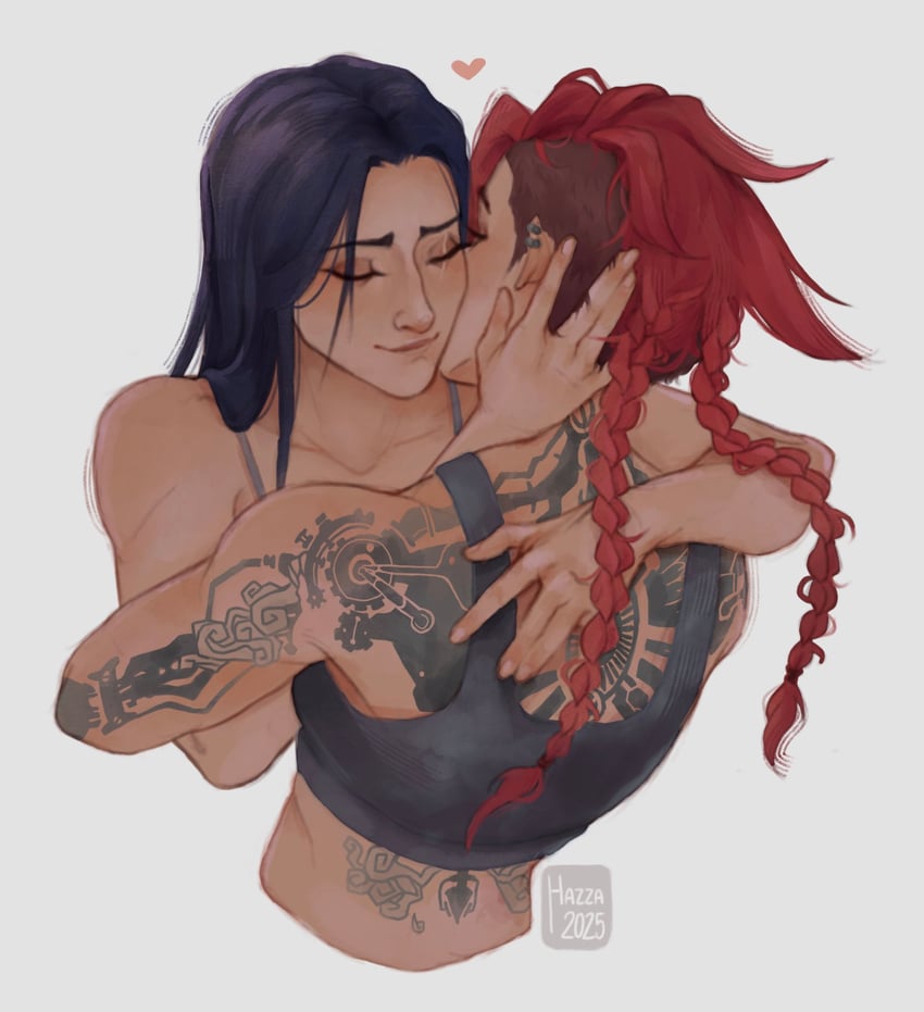 vi and caitlyn (league of legends and 1 more) drawn by pebblesarttt