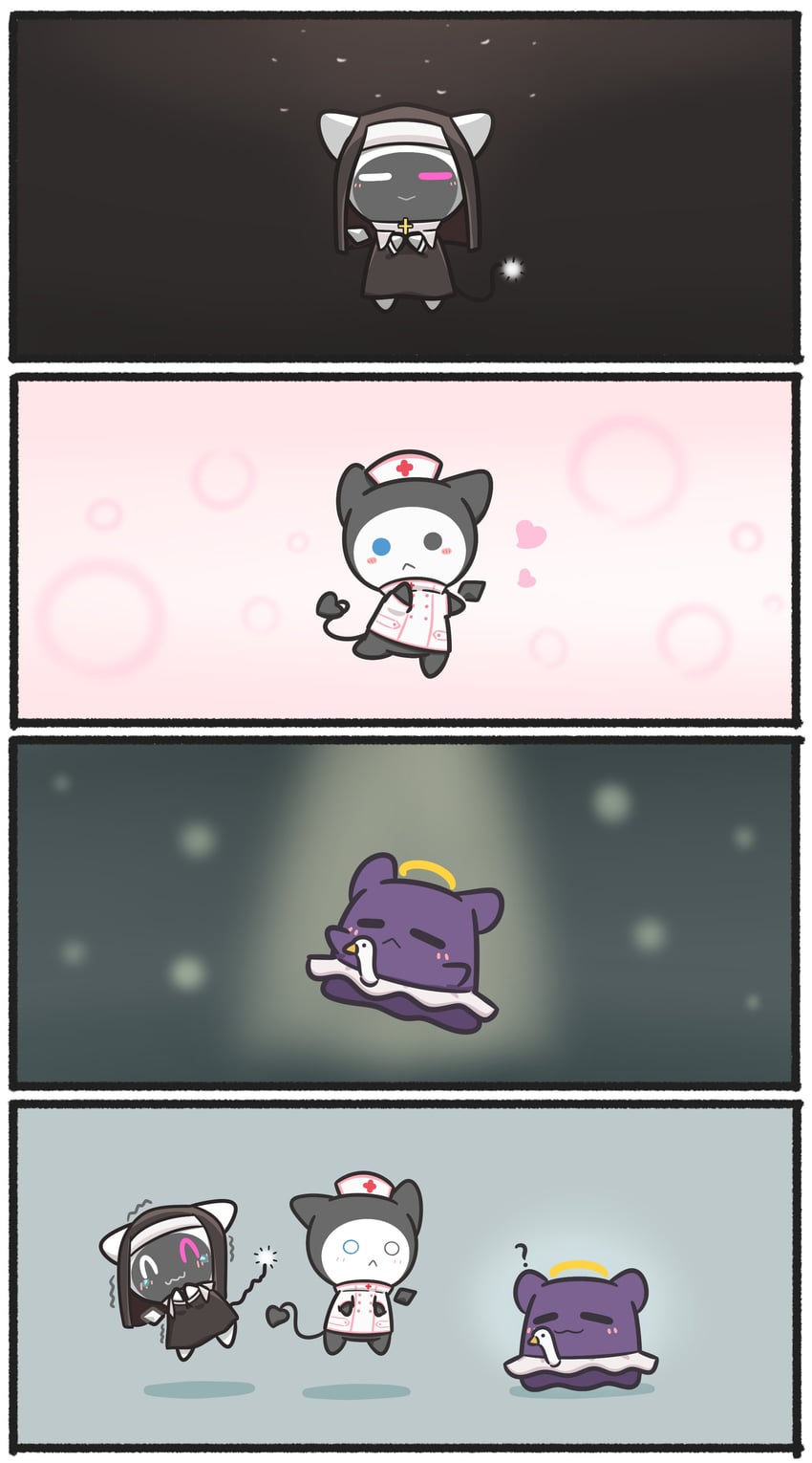 takodachi, bloom, and gloom (hololive and 1 more) drawn by mpien