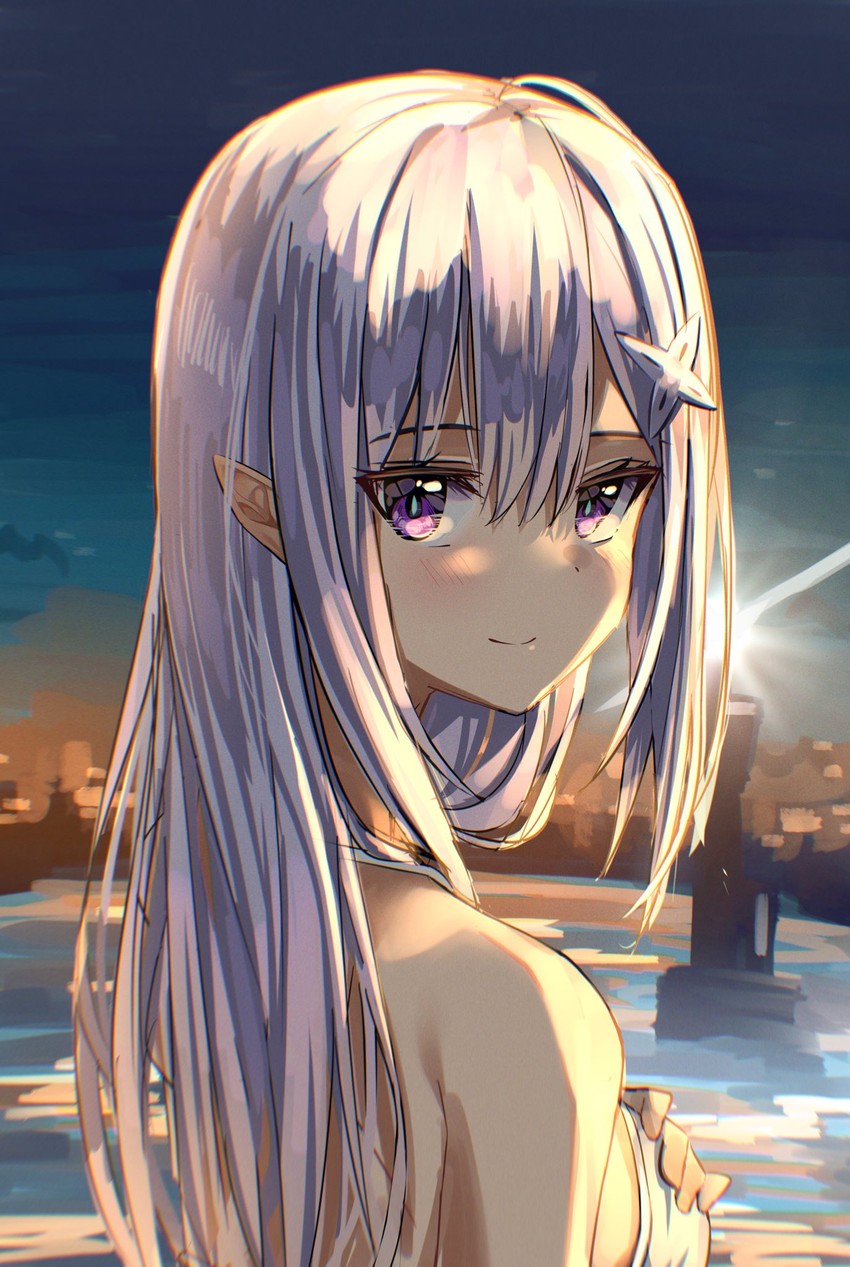 emilia (re:zero kara hajimeru isekai seikatsu) drawn by nagio_(kiona)