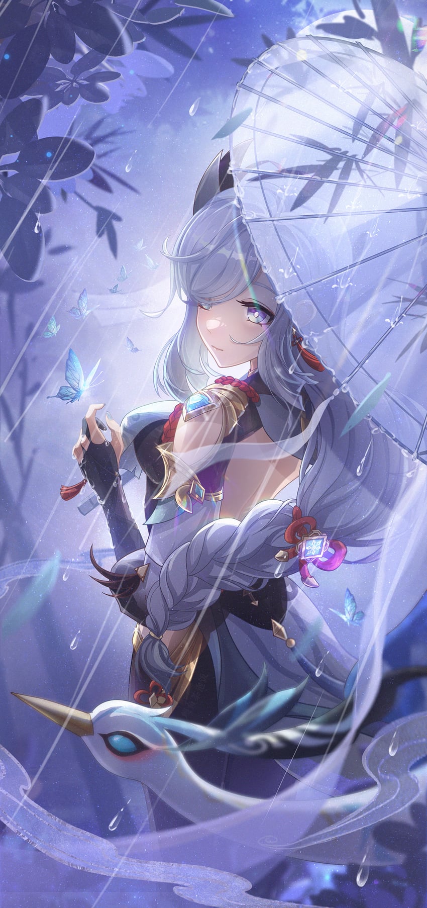 shenhe, xianyun, and cloud retainer (genshin impact) drawn by manyu_chapaofan