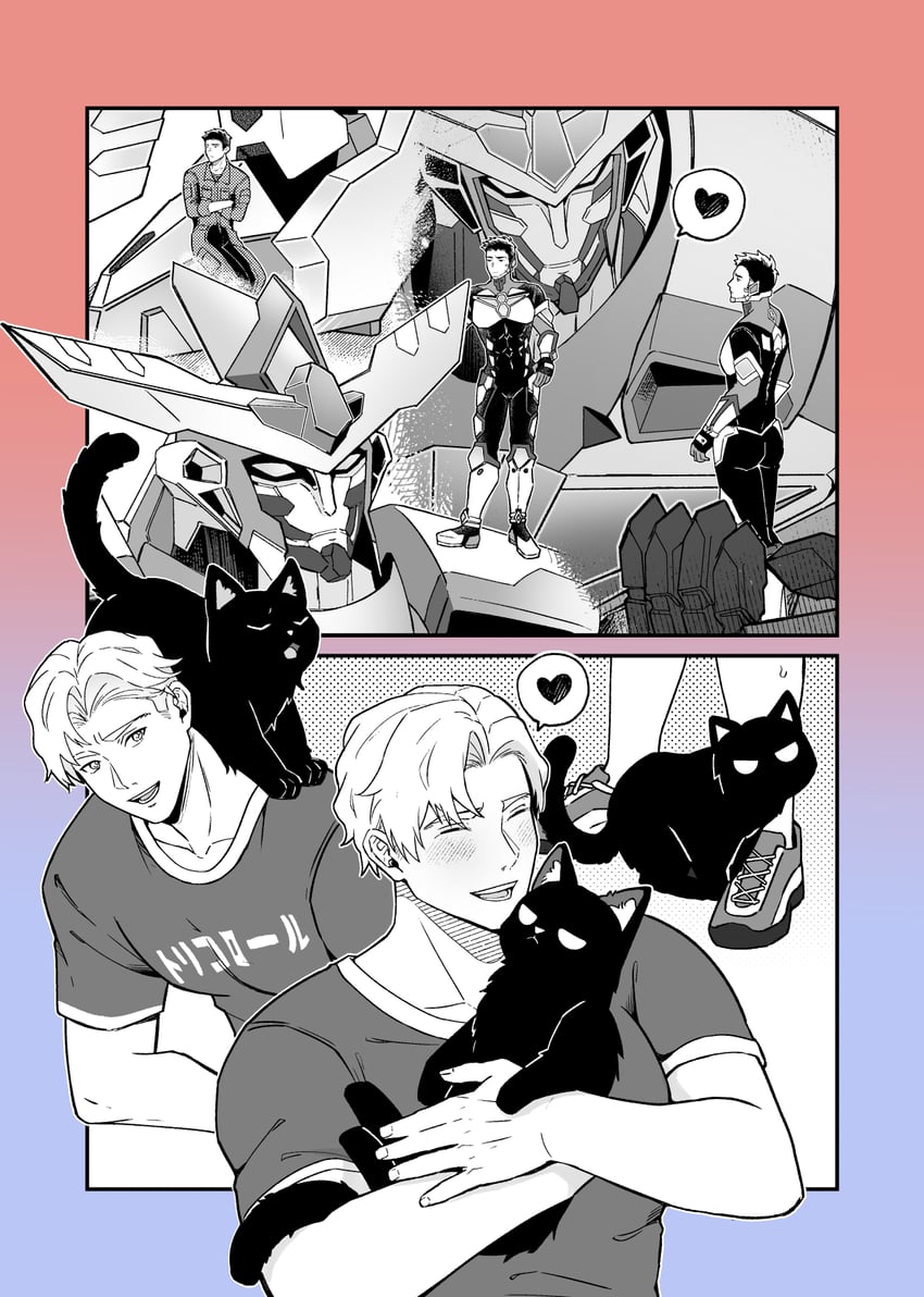 ao isami, lewis smith, and bravern (yuuki bakuhatsu bang bravern) drawn by haruri_fbje