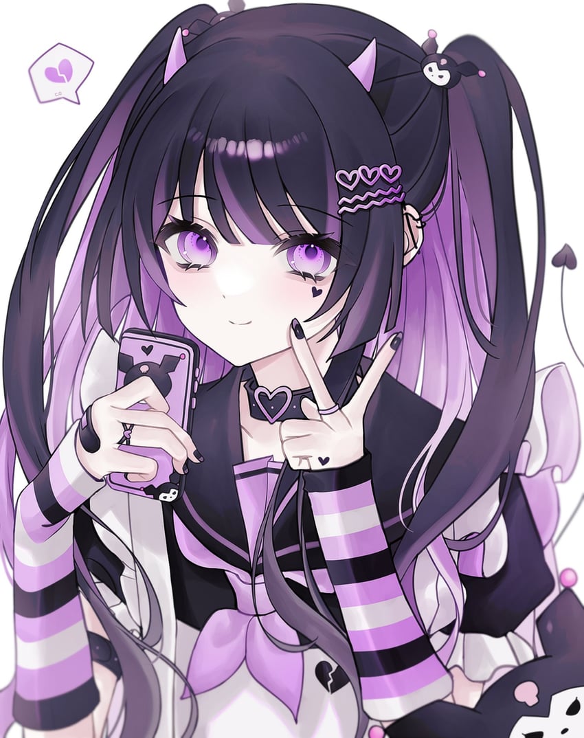 kuromi (sanrio and 1 more) drawn by touyu_1210