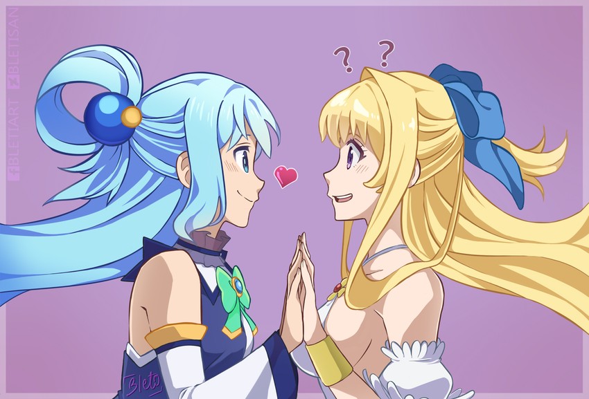 aqua and ristarte (kono subarashii sekai ni shukufuku wo! and 1 more) drawn by bletisan