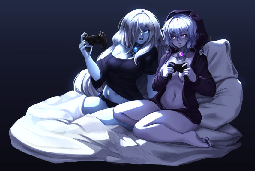 lich and will-o'-the-wisp (monster girl encyclopedia) drawn by barbariank