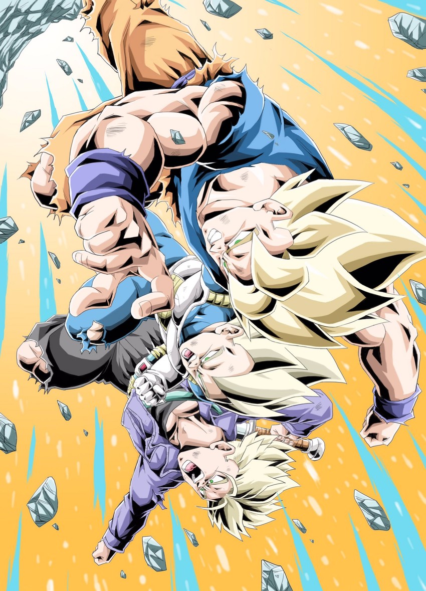 son goku, vegeta, and trunks (dragon ball and 1 more) drawn by youngjijii