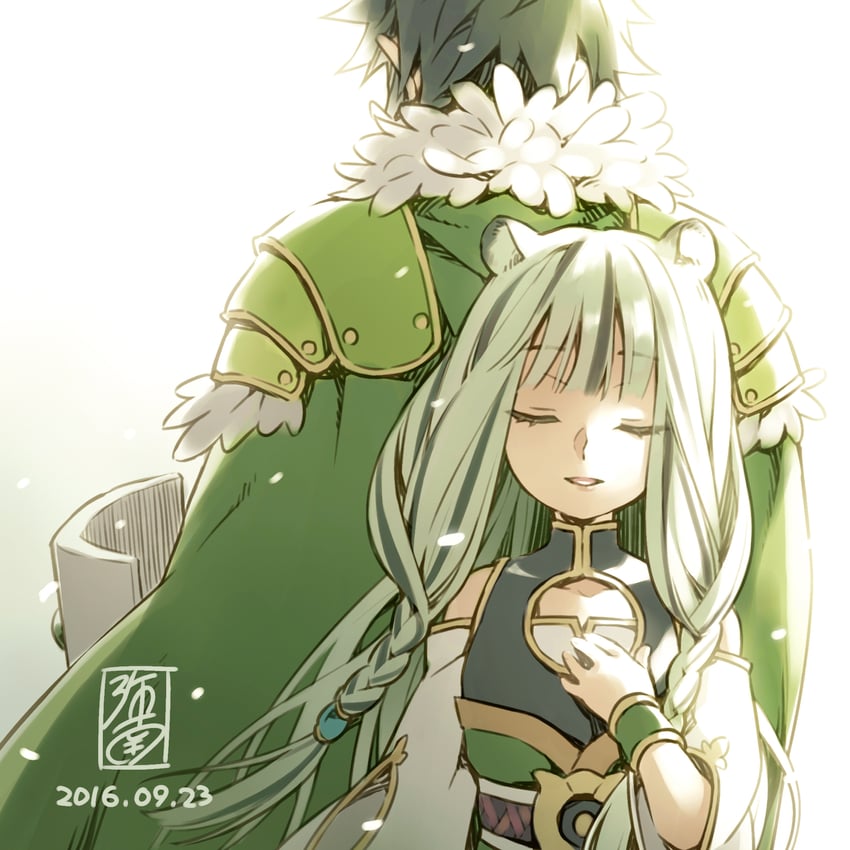 iwatani naofumi and atla fayon (tate no yuusha no nariagari) drawn by minami_seira