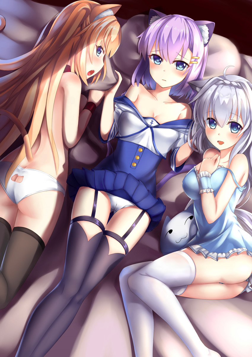 converse, claxton, and dyson (warship girls r) drawn by lanse_dai_mao