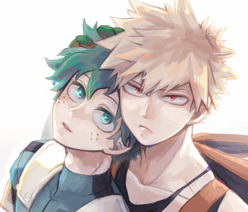 midoriya izuku and bakugou katsuki (boku no hero academia) drawn by unou_(unou_mha)