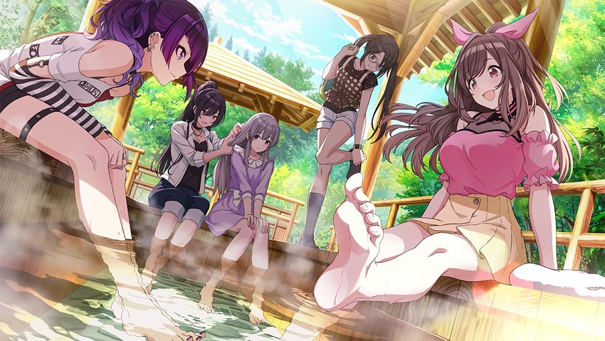 shirase sakuya, tsukioka kogane, tanaka mamimi, yukoku kiriko, and mitsumine yuika (idolmaster and 1 more) drawn by tomari_(veryberry00)