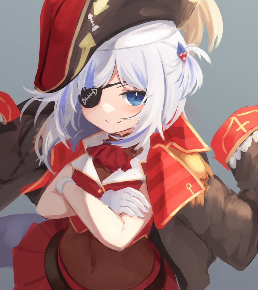 gawr gura and houshou marine (hololive and 1 more) drawn by klaius