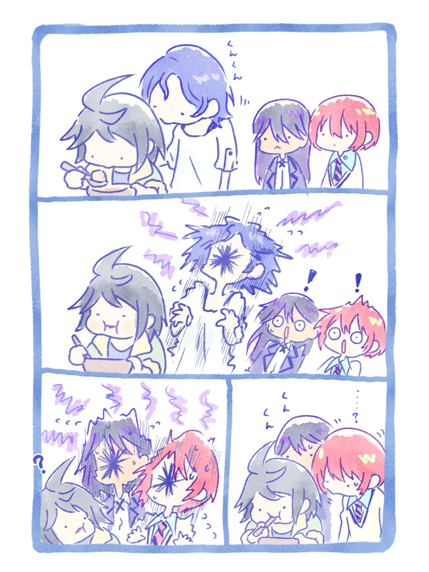 amate yuzuriha, shuji ito, nyaan, and mikazuki augus (gundam and 2 more) drawn by imasogari