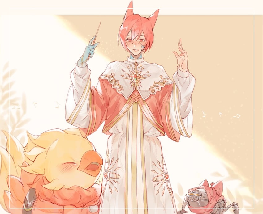 g'raha tia, crystal exarch, omega, and alpha (final fantasy and 1 more) drawn by tladpwl03