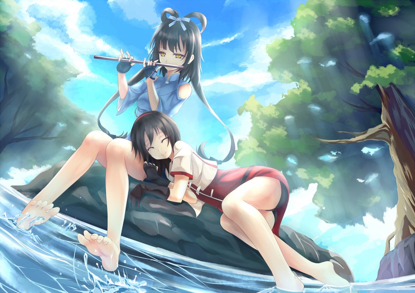 luo tianyi and yuezheng ling (vocaloid and 1 more) drawn by zi_se