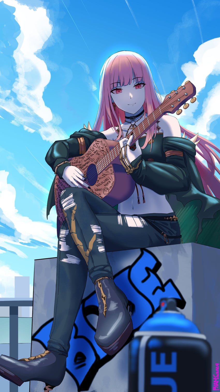 mori calliope (hololive and 1 more) drawn by riamu_(liam_razo)