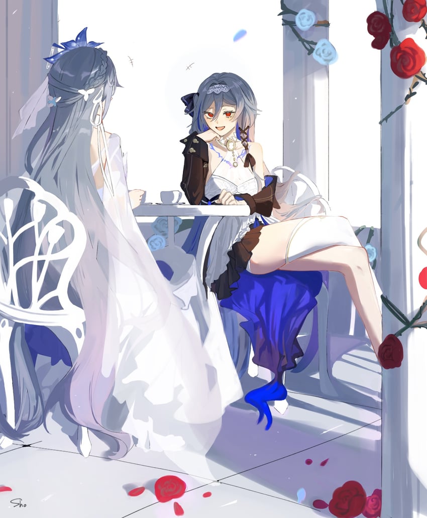fu hua and herrscher of sentience (honkai and 1 more) drawn by sho_2nini