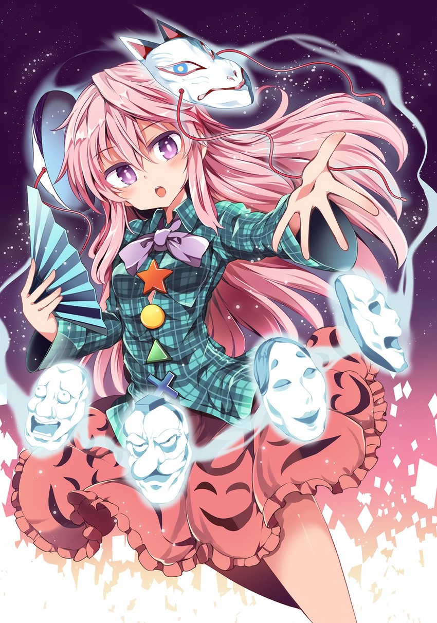 hata no kokoro (touhou) drawn by maturiuta_sorato