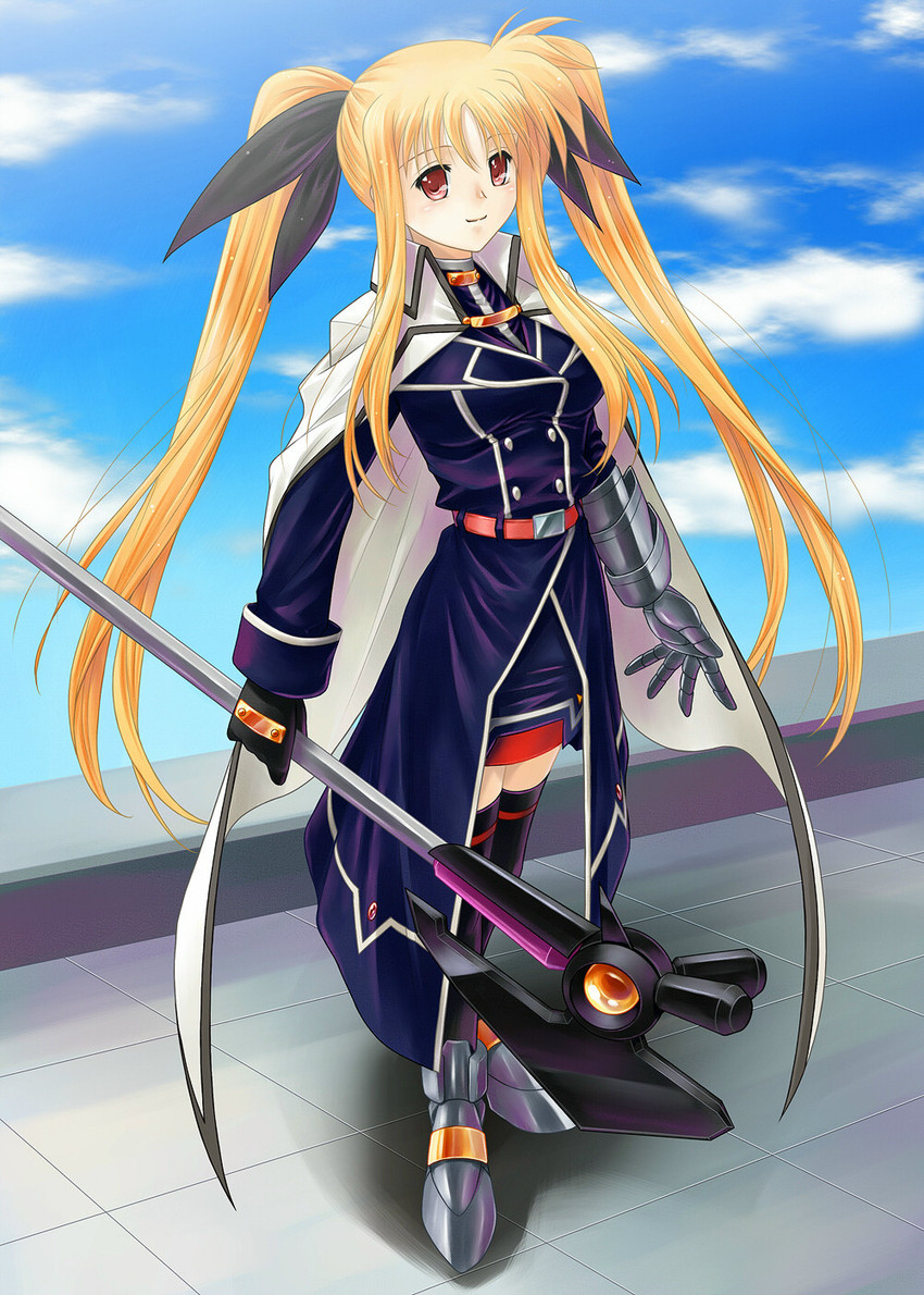 fate testarossa and bardiche (lyrical nanoha and 1 more) drawn by ayato