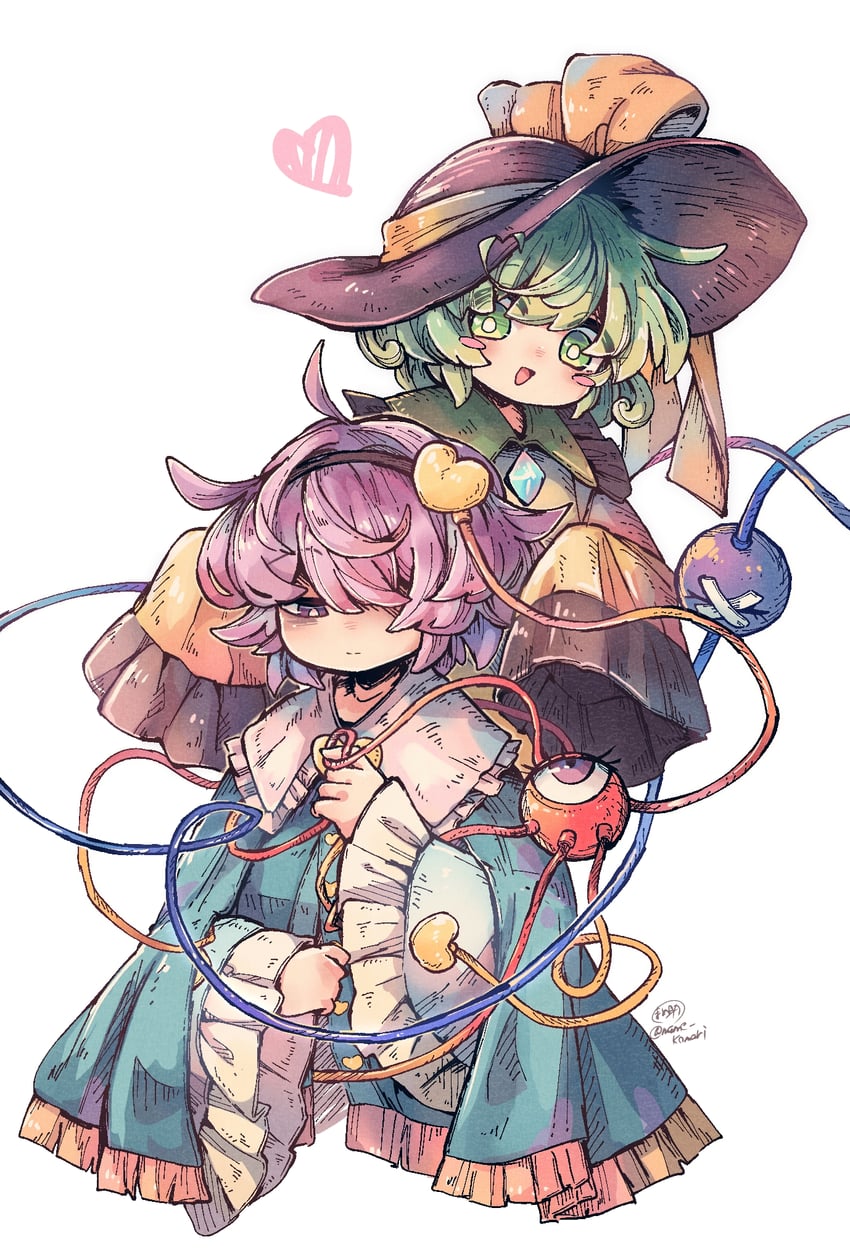 komeiji koishi and komeiji satori (touhou) drawn by mame_komari