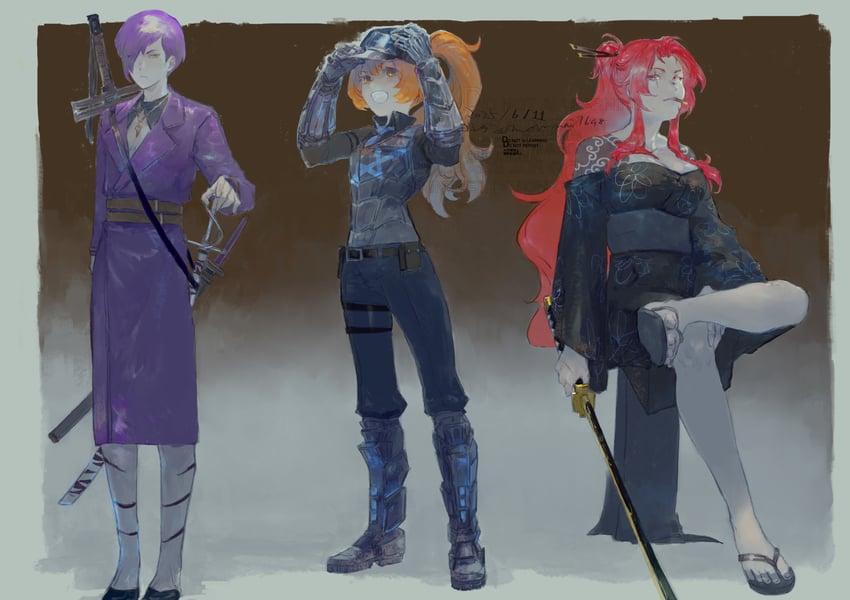 malkuth, yesod, gebura, sayo, and iori (project moon and 1 more) drawn by mownai1648