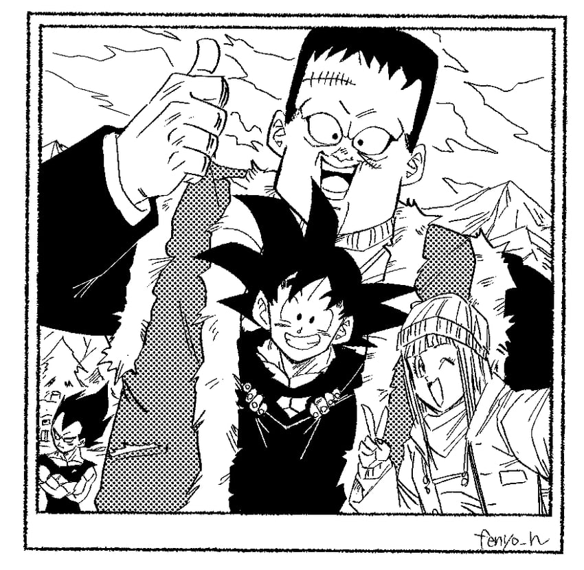 son goku, vegeta, suno, and android 8 (dragon ball and 1 more) drawn by fenyon