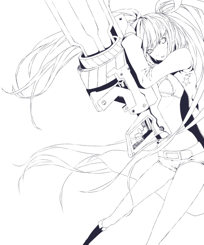 black rock shooter (black rock shooter) drawn by roku_(hikokeng)