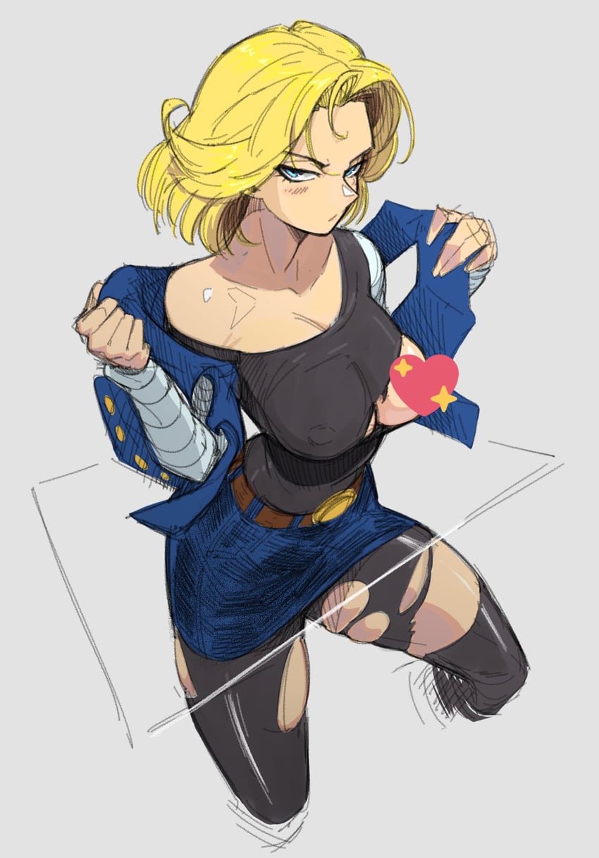 android 18 (dragon ball and 1 more) drawn by aeyga