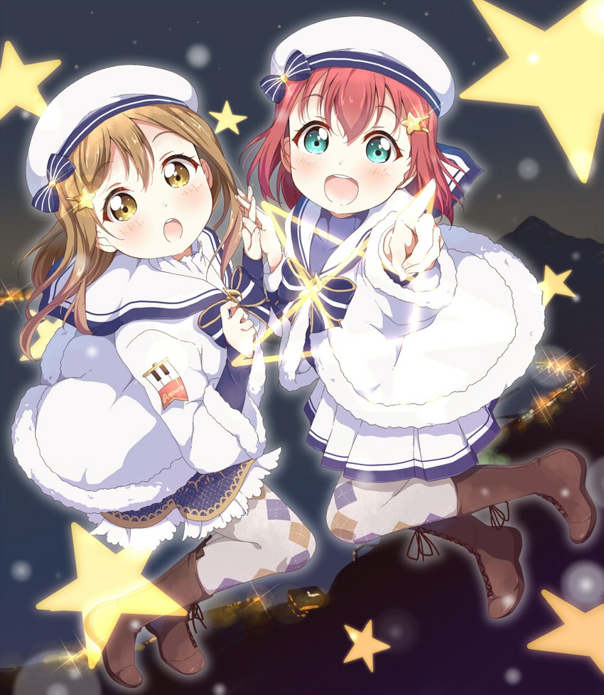 kunikida hanamaru and kurosawa ruby (love live! and 1 more) drawn by toma_(shinozaki)