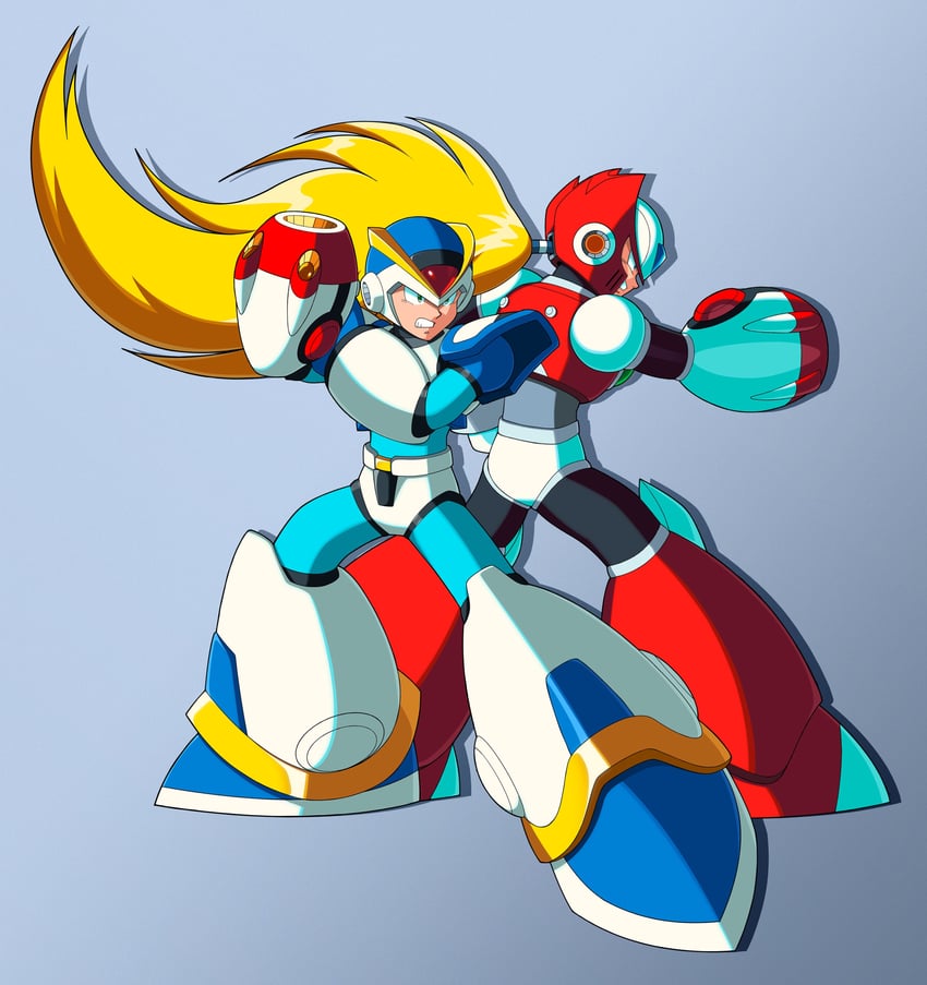 zero, x, and first armor x (mega man and 2 more) drawn by diegodoodles