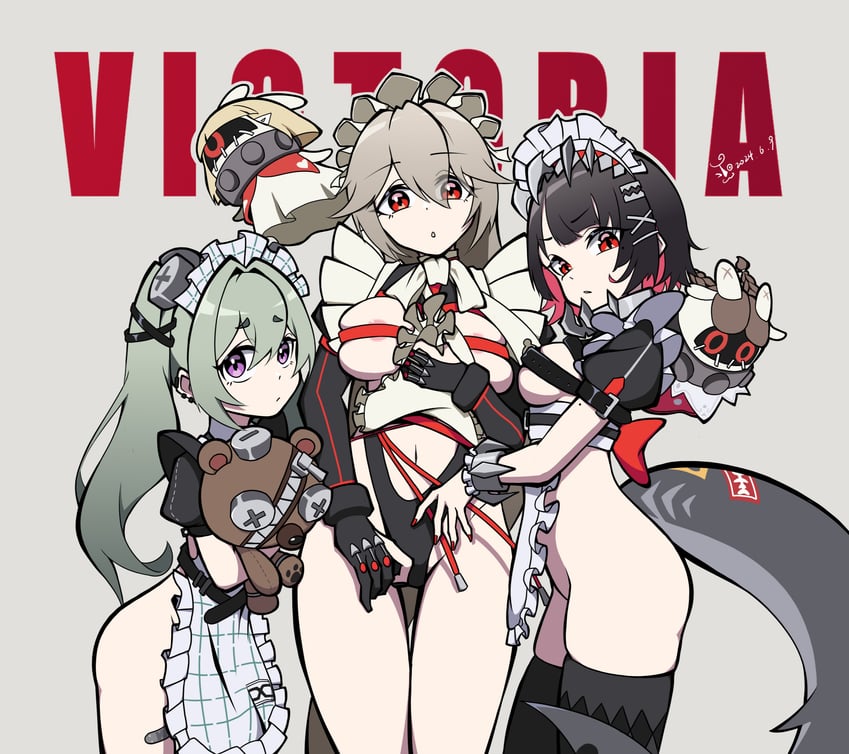 ellen joe, corin wickes, alexandrina sebastiane, drusilla, and anastella (zenless zone zero) drawn by 3qaq