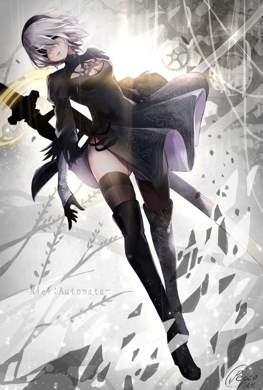 2b (nier and 1 more) drawn by amahara_pekozaemon
