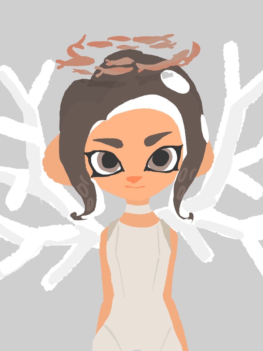 octoling player character and octoling girl (splatoon and 2 more) drawn by splatoon_under