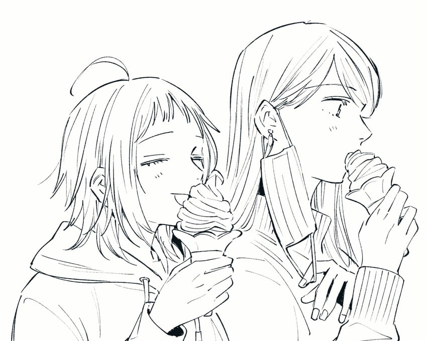 kazuki nanami and fujimura kaede (2dk g pen mezamashidokei) drawn by oosawa_yayoi