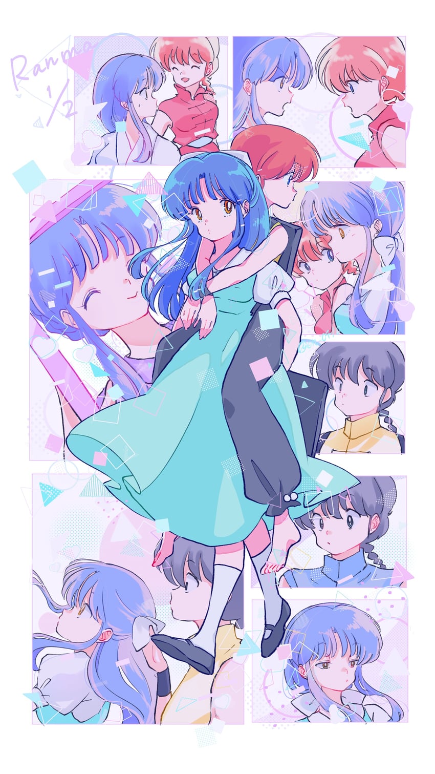 tendou akane and saotome ranma (ranma 1/2) drawn by en_0410