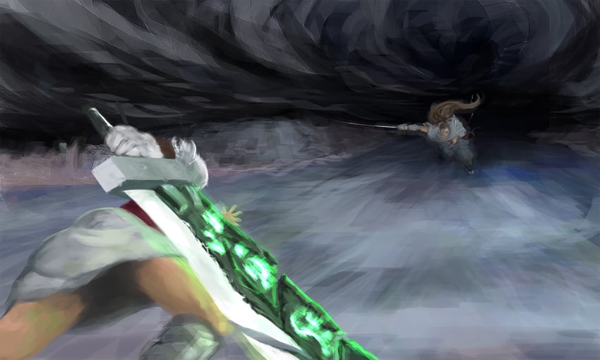 riven and yasuo (league of legends) drawn by hitoree