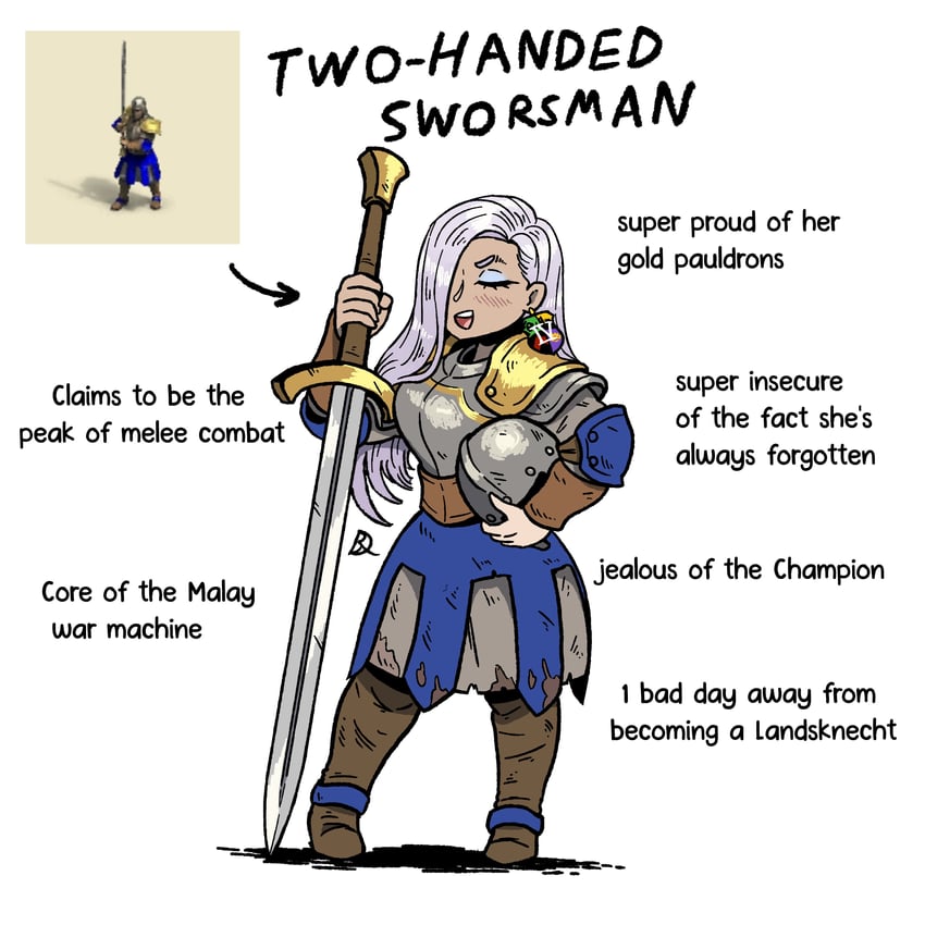 two-handed swordsman (age of empires and 1 more) drawn by kabewski