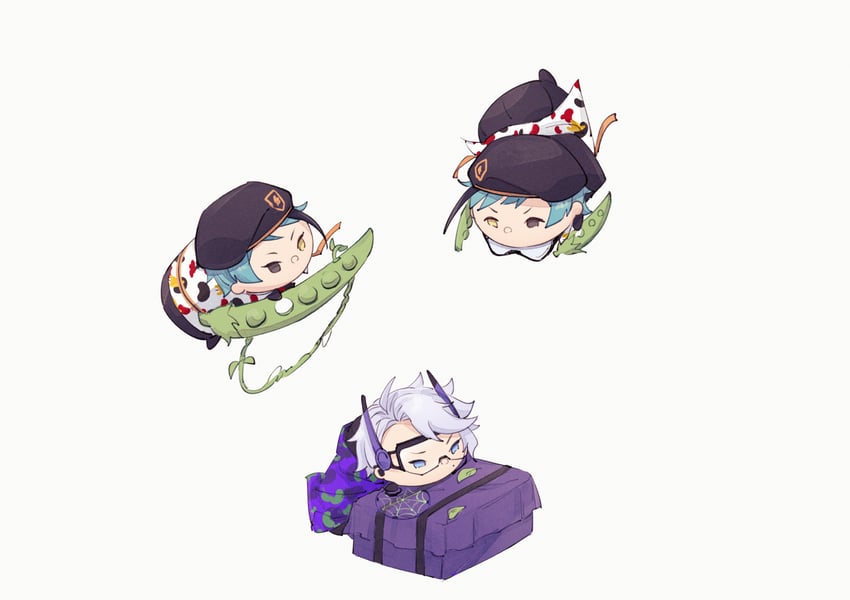 floyd leech, jade leech, and azul ashengrotto (twisted wonderland and 1 more) drawn by michihito