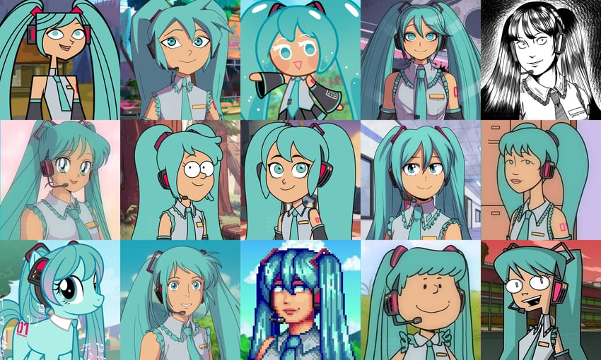 hatsune miku (vocaloid and 16 more) drawn by xlerotl