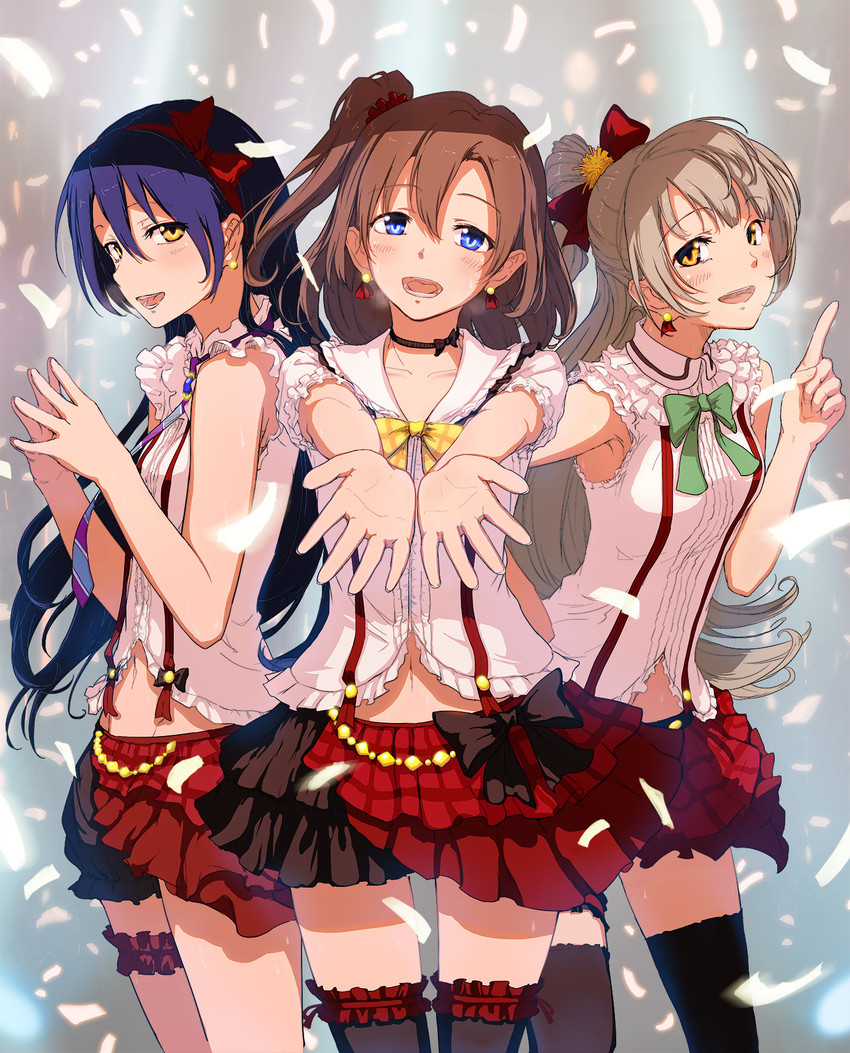 sonoda umi, minami kotori, and kosaka honoka (love live! and 1 more) drawn by chourui_keiko