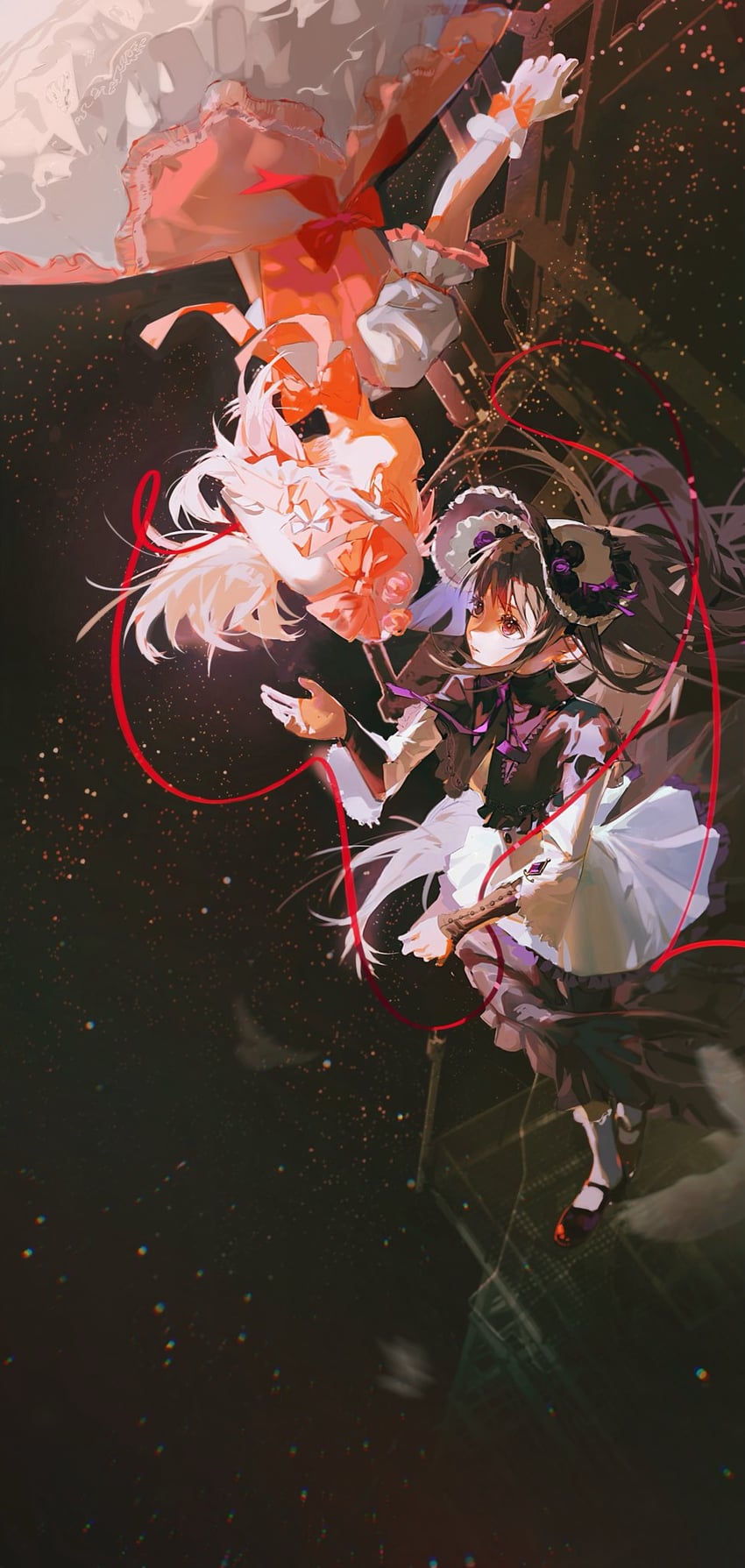 akemi homura and kaname madoka (mahou shoujo madoka magica) drawn by ainimo5