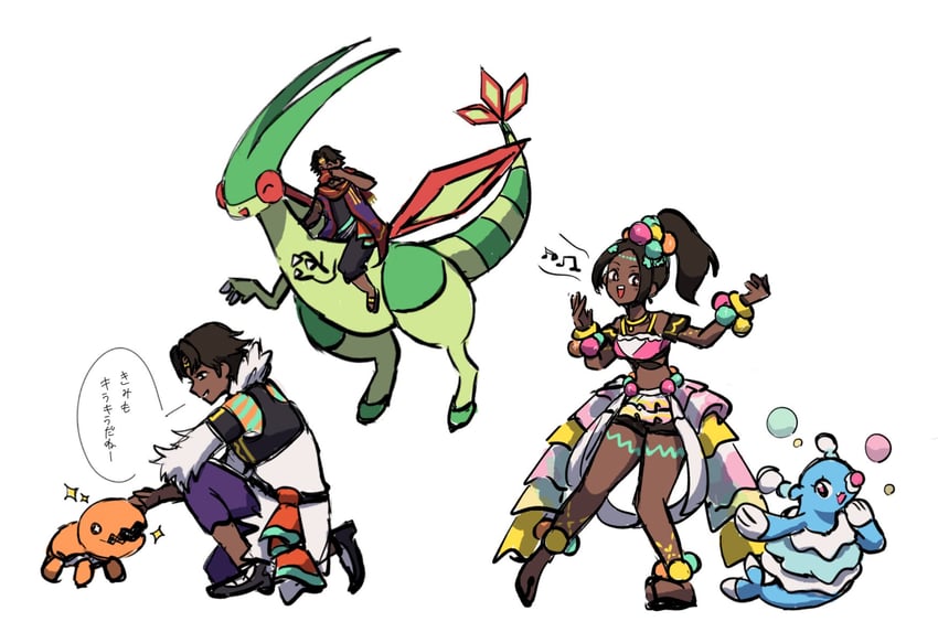 timerra, fogado, and seforia (pokemon and 2 more) drawn by kashiwa_e3