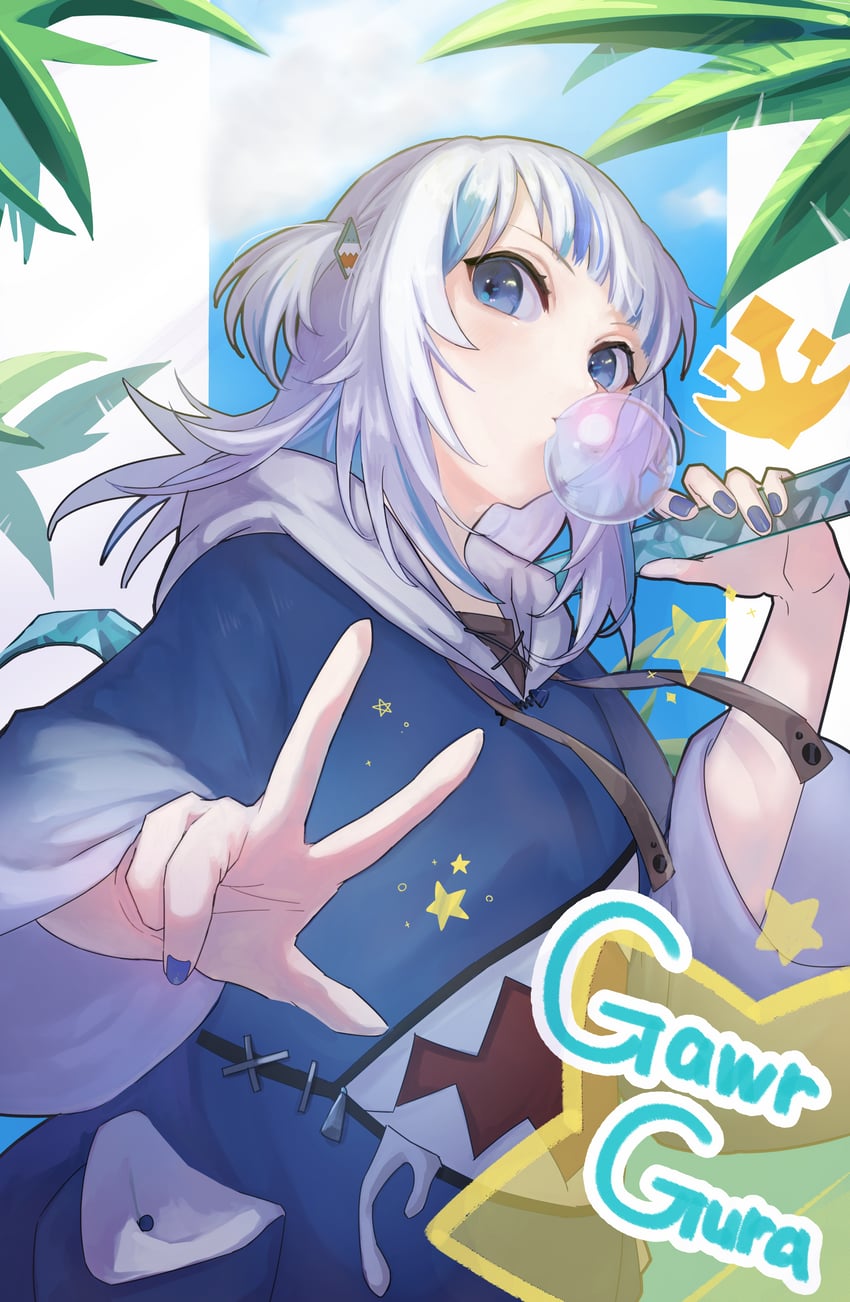gawr gura (hololive and 1 more) drawn by ata_(ataru_hoyama)