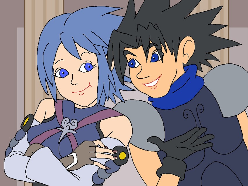 zack fair and aqua (final fantasy and 6 more) drawn by ian_dimas
