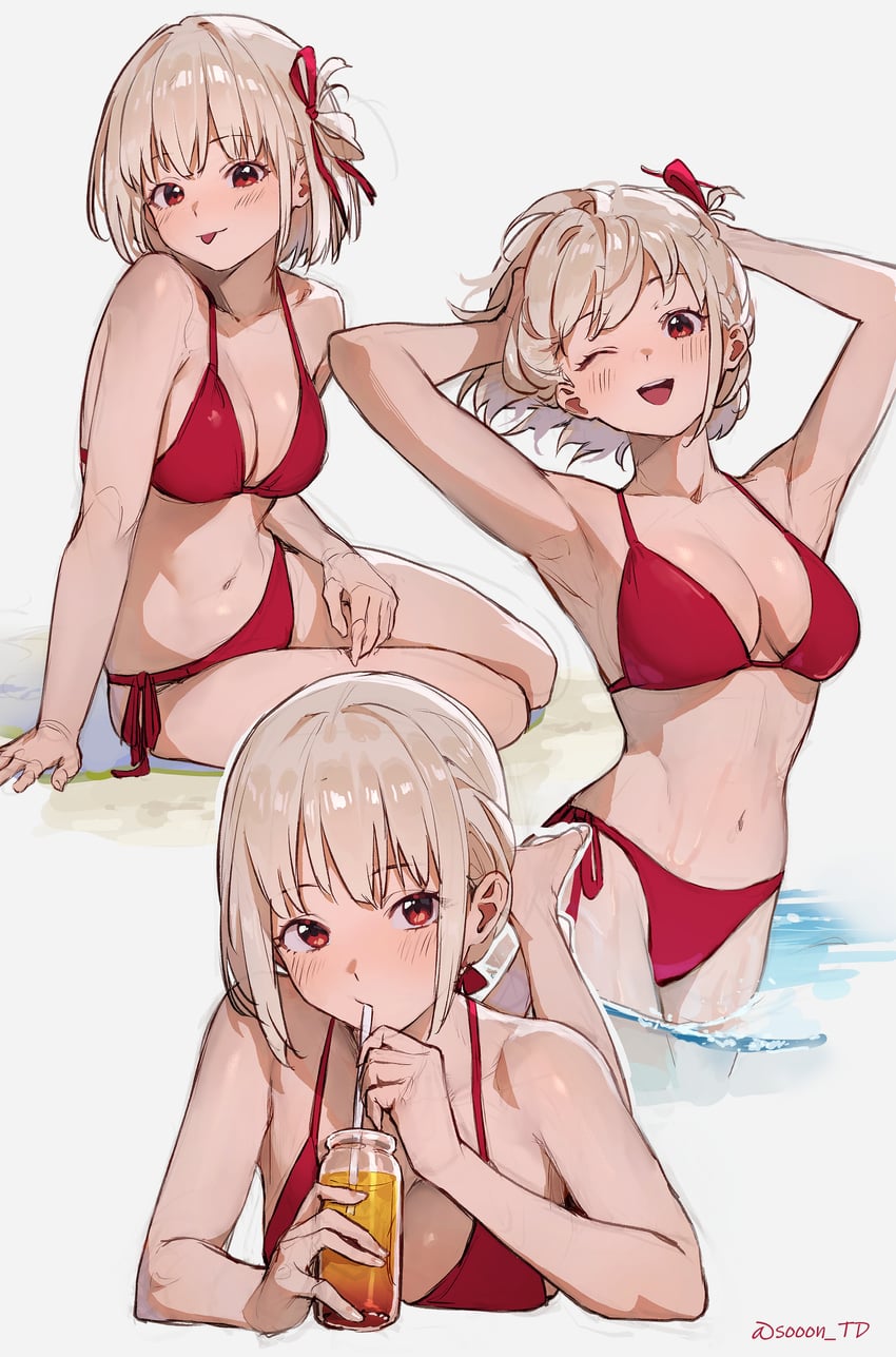 nishikigi chisato (lycoris recoil) drawn by sooon